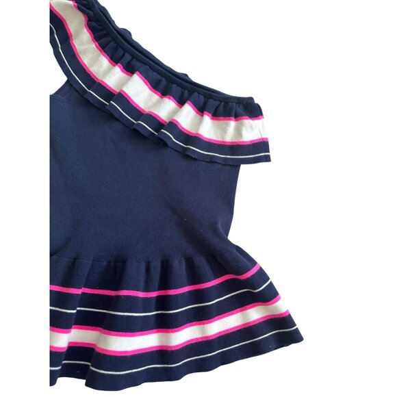 LILLY PULITZER Striped Ruffle Asymmetrical Top Size Small - Picture 4 of 7
